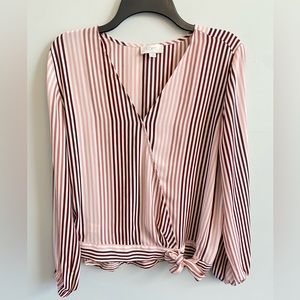 LOFT stripes faux wrap blouse- size small
